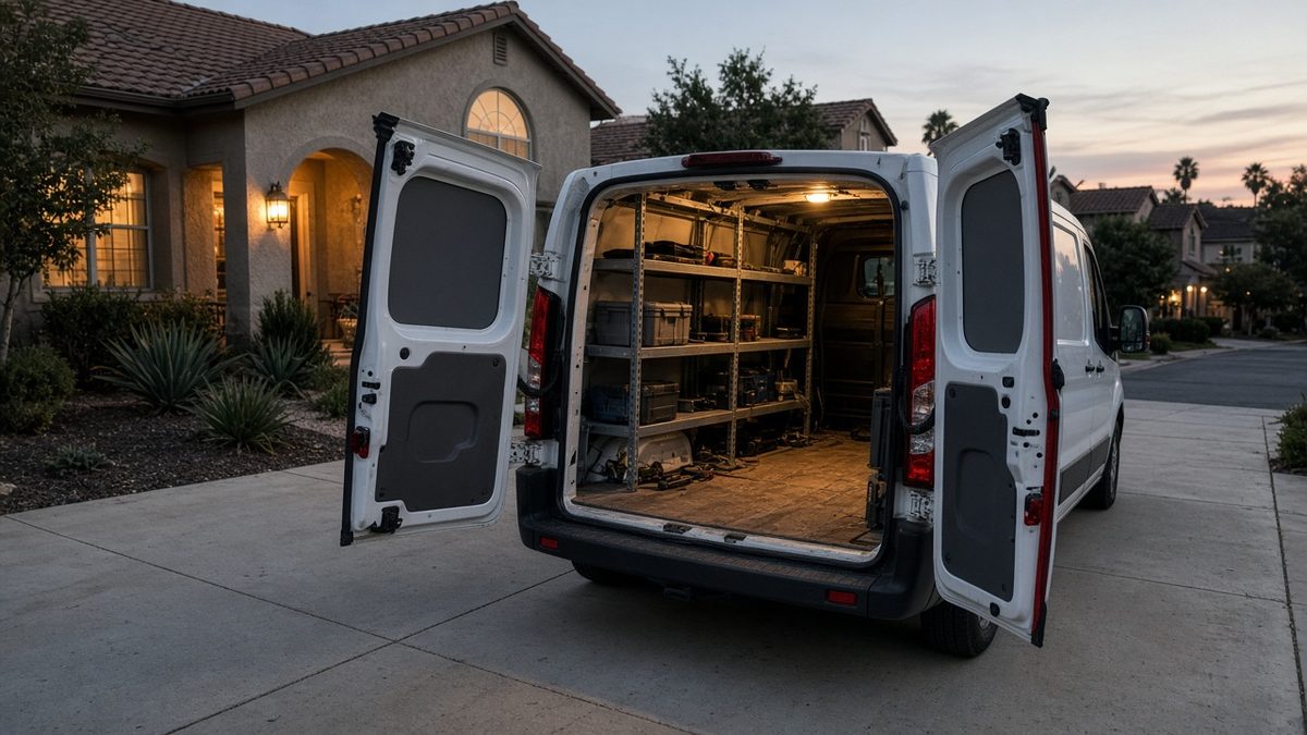 Emergency plumbing call at dusk in Aliso Viejo