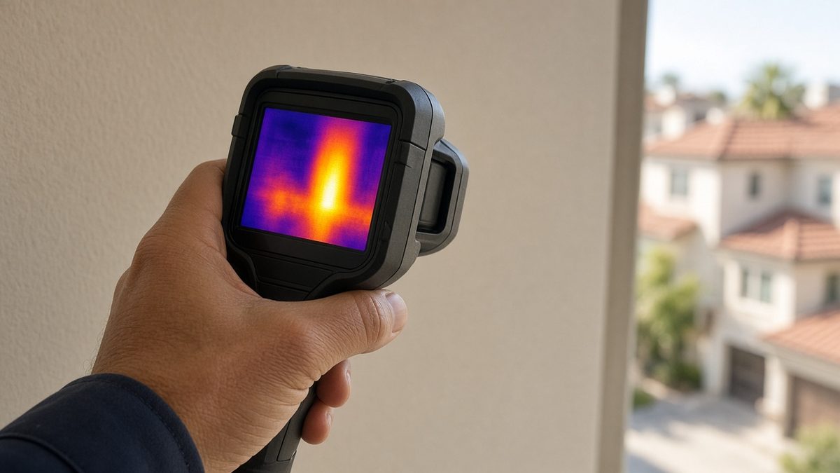 Thermal imaging during a leak detection visit in Aliso Viejo