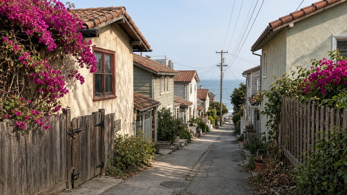 Hillside cottages in Laguna Beach