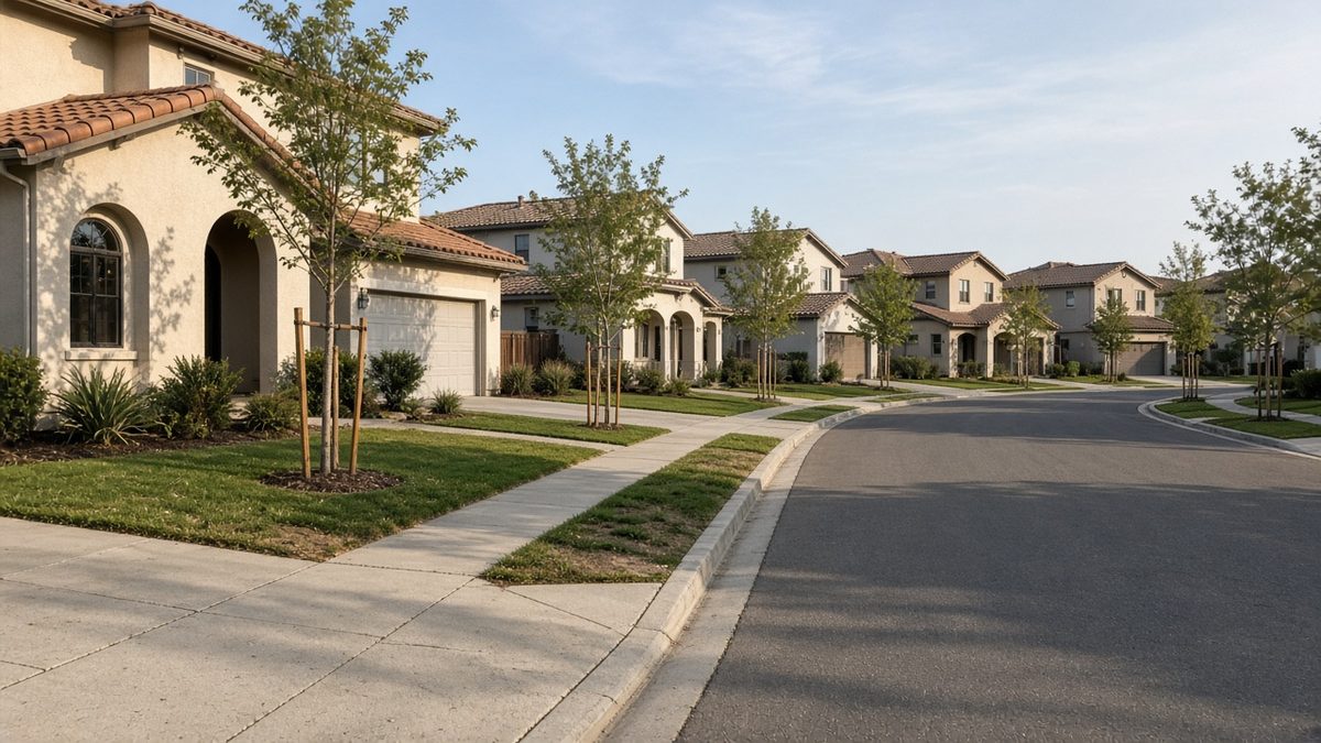 A 1990s residential street in Las Flores